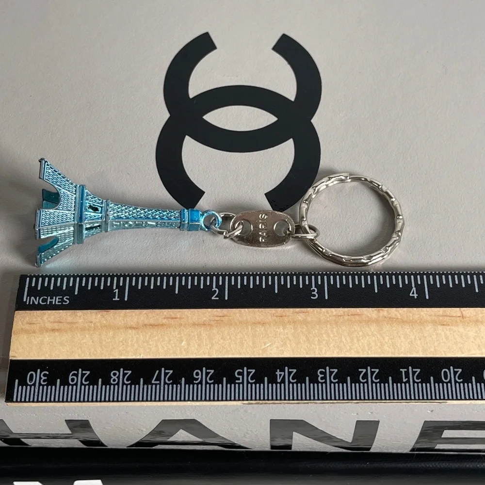 *Eiffel Tower Blue Metal Paris Key Chain